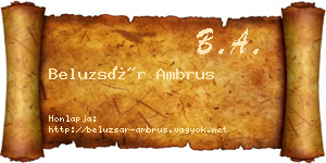 Beluzsár Ambrus névjegykártya
